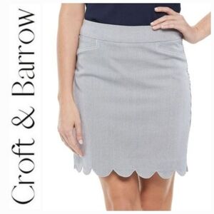 Croft & Barrow | Striped, Scalloped hem stretch skirt